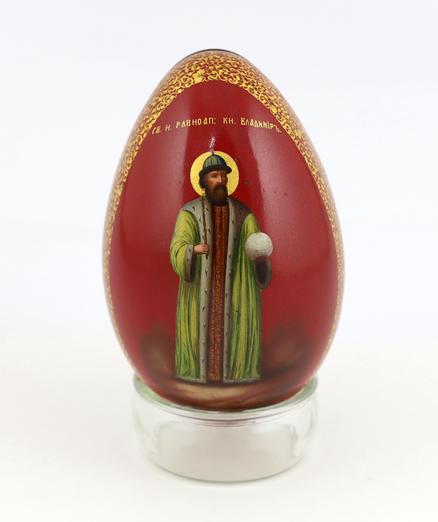 A Russian lacquer ‘Old Believers’ Easter egg, c.1860-80